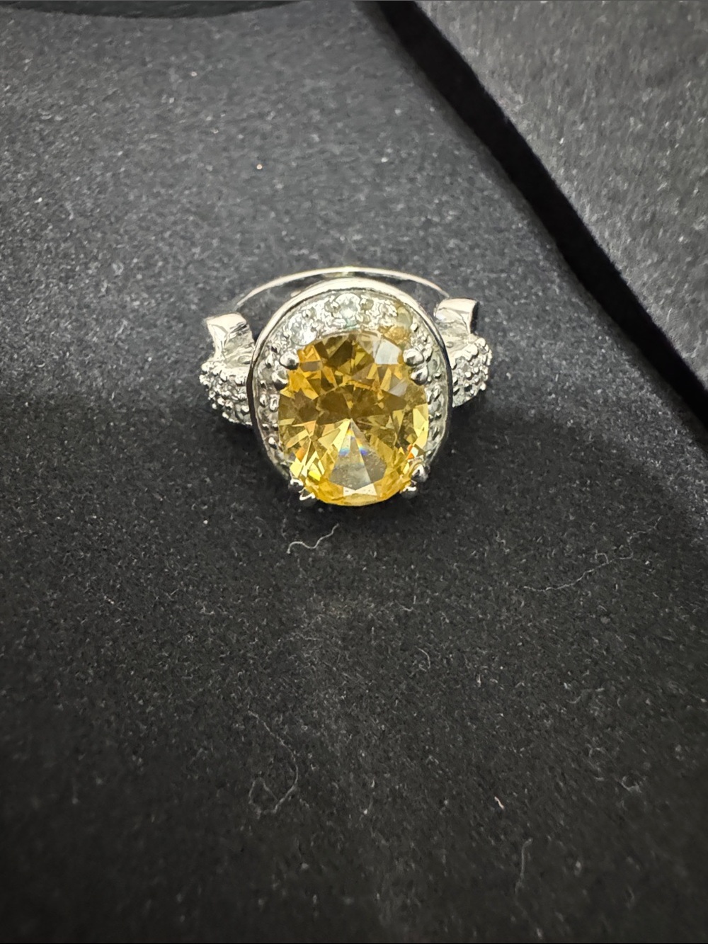 Park Lane Golden Oval Crystal Halo Ring